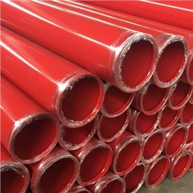 ASTM A795 Сталева труба з рифленими кінцями, пофарбована червоною фарбою